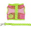 Frog Green Cool Mesh Dog Harness  - Frog Green Dot and Pink Doggie Design