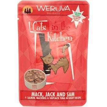 Weruva CITK Pouch GF Salmon, Mackerel & Tuna - Mack Jack & Sam 3 oz - Mr Mochas Pet Supplies