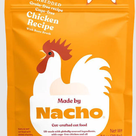 Nacho Shredded Grain free Chicken with Bone Broth pouch Cat 2.5oz