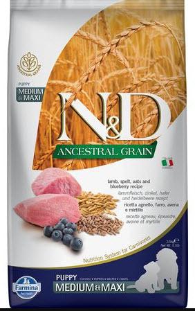 Farmina dog Ancestral Grain lamb & blueberry med maxi Puppy