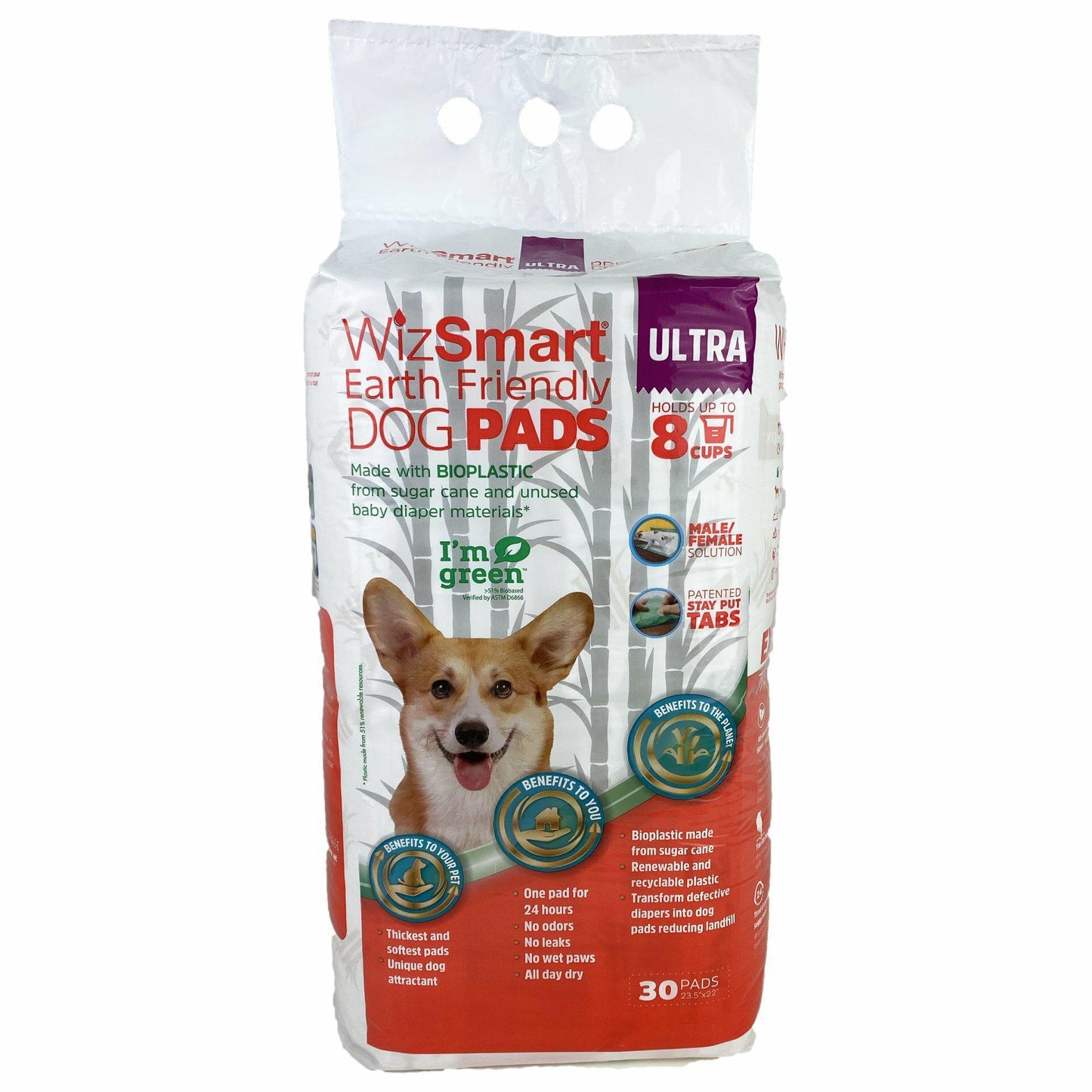 Wizsmart All Day Dry Premium Dog Pads Earth Friendly 30 Ct - Mr Mochas Pet Supplies