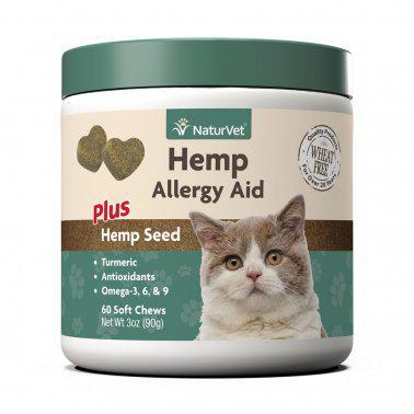 Naturvet Wheat Free Hemp Allergy Aid Plus Hemp Seed Cat Soft Chew 60 Count