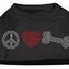 Peace Love Bone Rhinestone T-shirt - Mr Mochas Pet Supplies