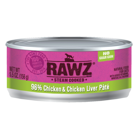 Rawz Cat Can Chicken and Chicken Liver Pate 5.5oz GF