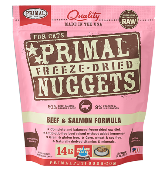 Primal Cat FD Nugget Beef & Salmon - Mr Mochas Pet Supplies