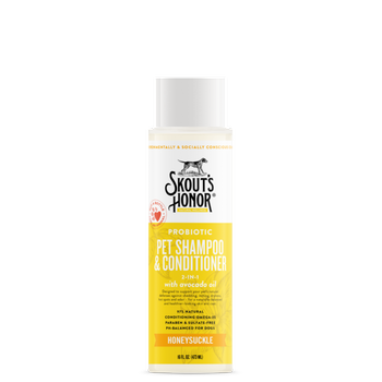 Skout's Honor Grooming Shampoo Plus Conditioner 16 oz Honeysuckle - Mr Mochas Pet Supplies