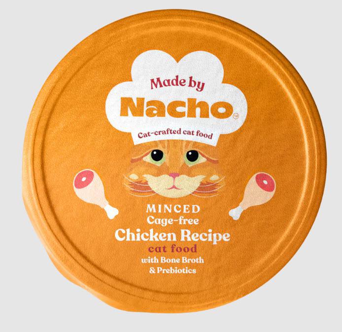 Nacho Minced Cage Free Chicken with bone broth & prebiotics cup 2.5oz