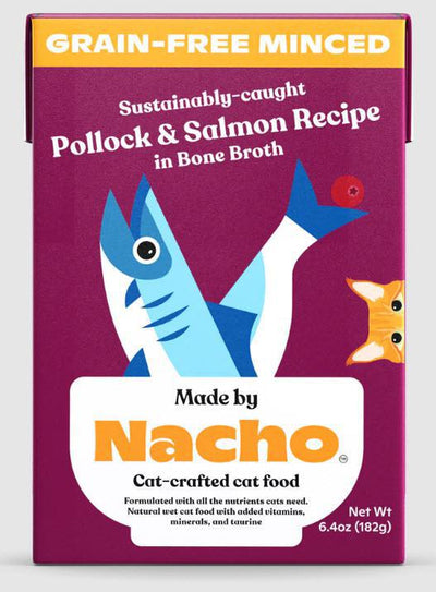Nacho Grain Free Minced Pollock & Salmon Recipe in Bone Broth 6.4oz