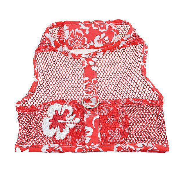 DD Cool Mesh Harness Hawaiian Hibiscus - Red - Mr Mochas Pet Supplies