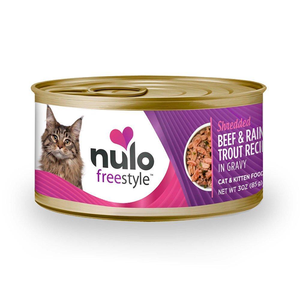 Nulo Freestyle Cat & Kitten Can Shredded Beef & Rainbow Trout 3oz