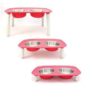 Messy Mutts Feeder Elevated with SS Bowls Double Diner 5 Cup