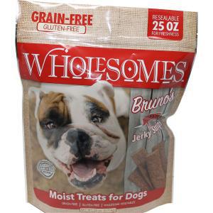 Wholesome Bruno's Jerky Strips Pork 25oz - Mr Mochas Pet Supplies