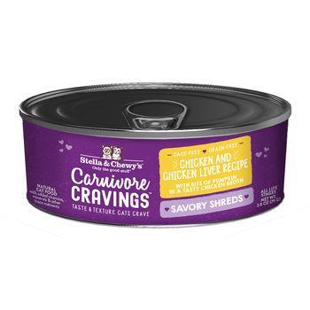 Stella & Chewy's Cat Wet Carnivore Cravings Shreds Chicken & Liver 2.8 oz - Mr Mochas Pet Supplies
