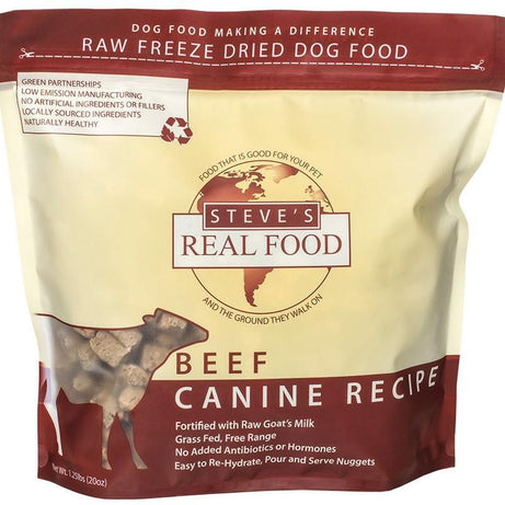 Steve's FD Beef Canine Recipe 1.25# - Mr Mochas Pet Supplies