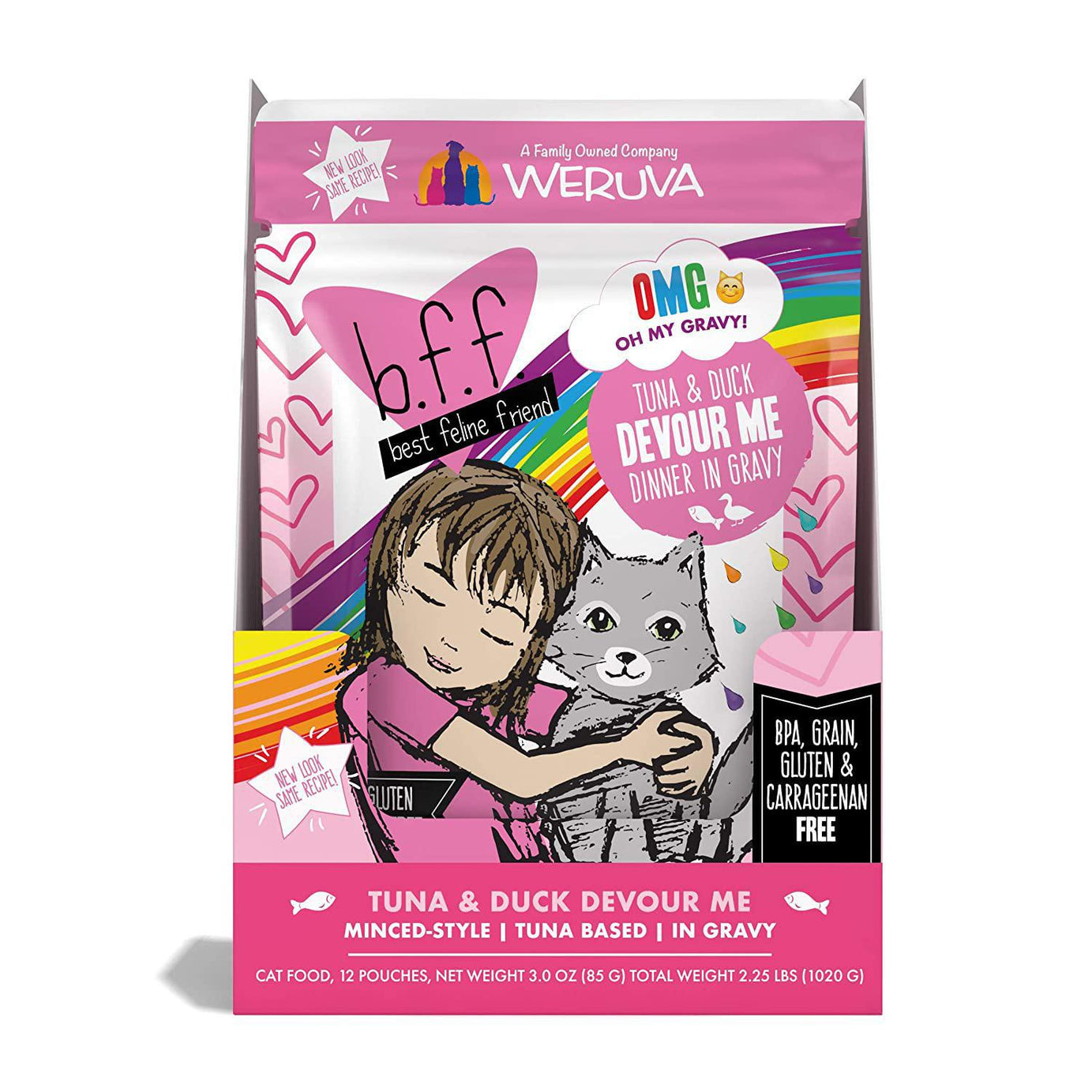 Weruva Cat BFF Originals Pouch GF Tuna & Duck - Devour Me 3 oz - Mr Mochas Pet Supplies