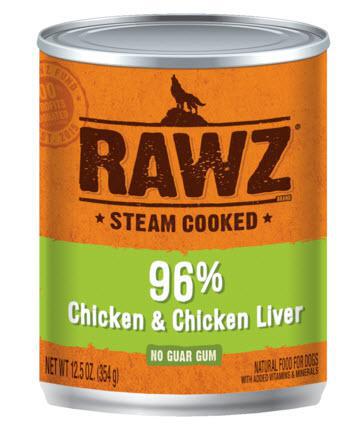 Rawz Dog Can GF 96% Chicken & Chicken Liver 12.5oz