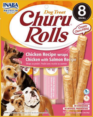 Ciao Dog Churu Bites Chicken Recipe Wrap Salmon 3.36 oz - Mr Mochas Pet Supplies