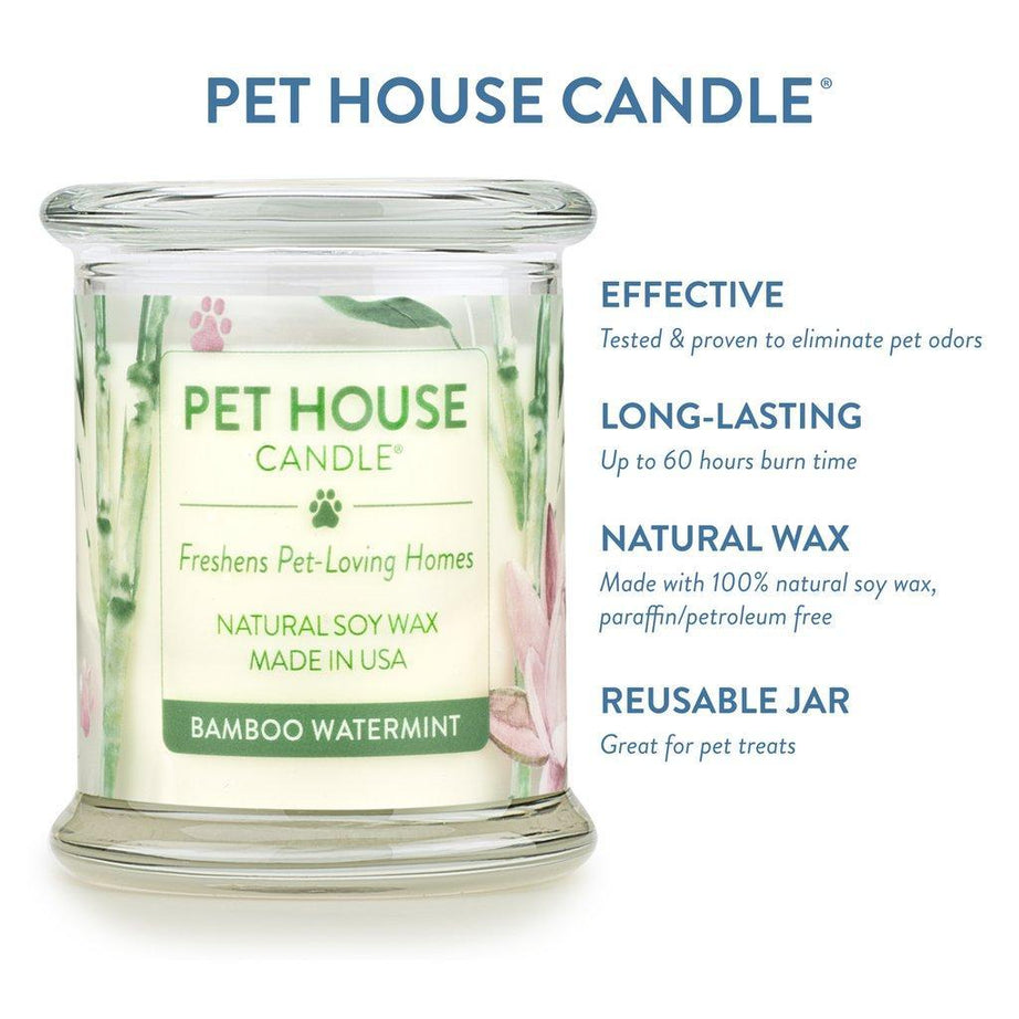 Pet House Candle Bamboo Watermint 8.5 oz - Mr Mochas Pet Supplies
