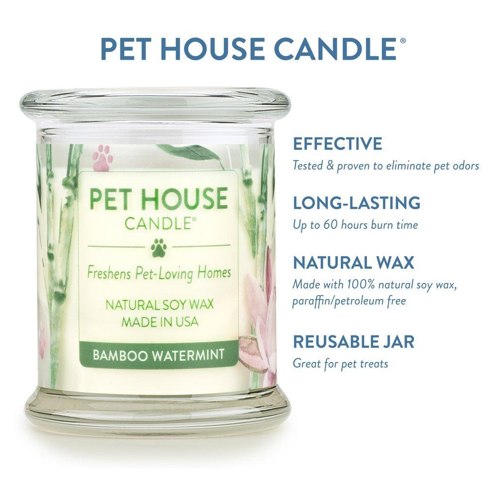 Pet House Candle Bamboo Watermint 8.5 oz - Mr Mochas Pet Supplies