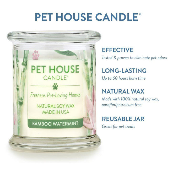 Pet House Candle Bamboo Watermint 8.5 oz - Mr Mochas Pet Supplies