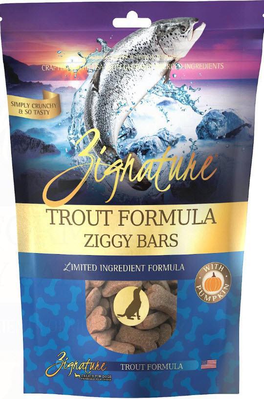Zignature Dog Treat GF Ziggy Bars Trout 12 oz